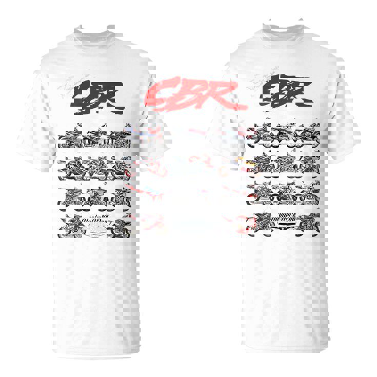 Cbr、オートバイ、オートバイ、ロードレース、バイカーの進化。 Tシャツ