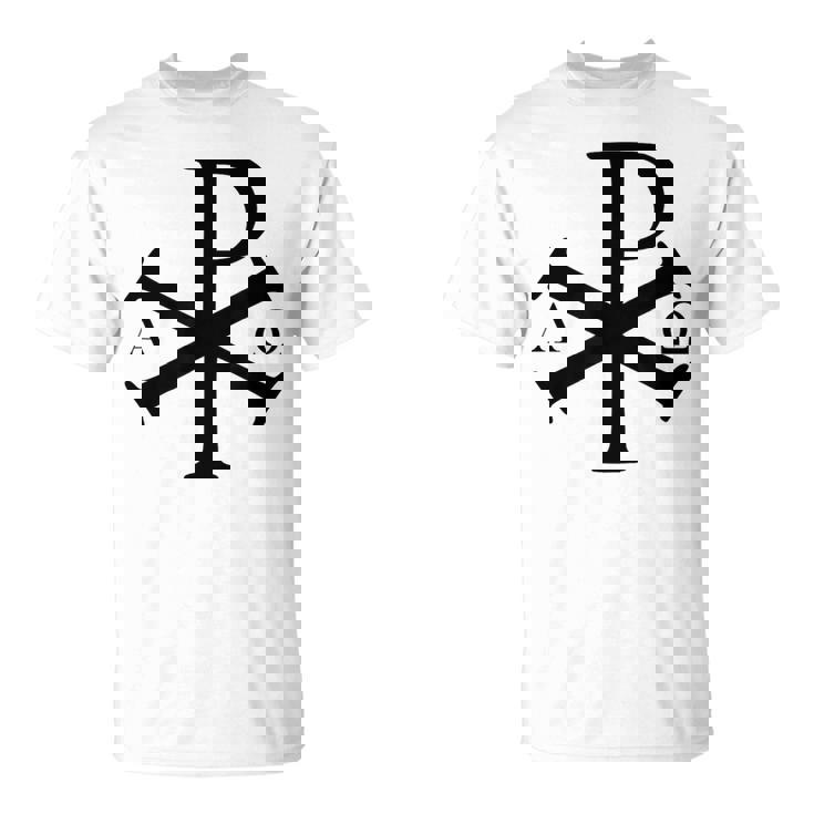 Chi Rho クリスチャン ゴッド アルファ オメガ イエスキリスト キリスト教 Tシャツ