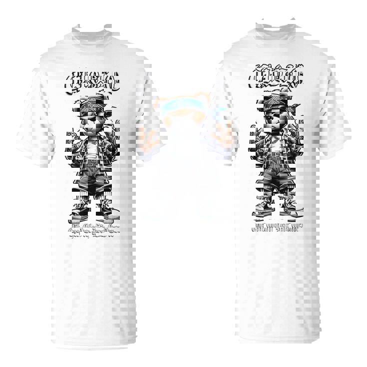 CHOLO Chu Only Live Once ヒップホップ テディベア チカーノ アート Tシャツ