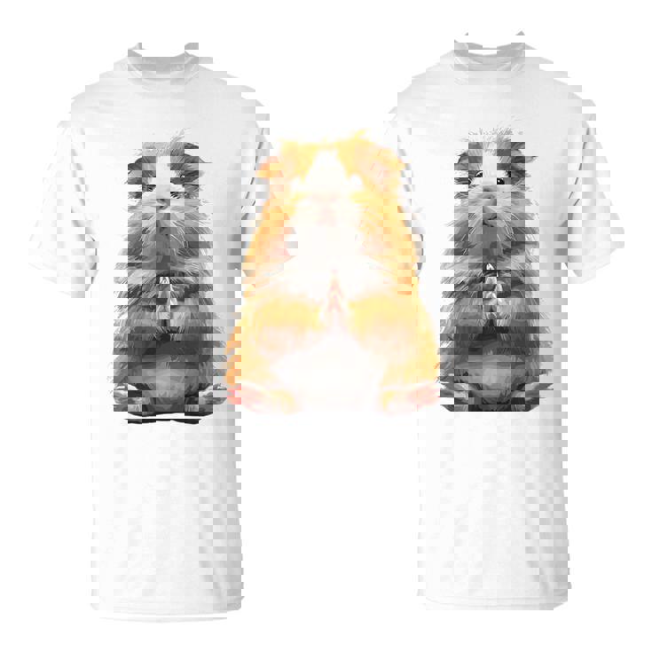 Cobaya Meditación Zen Calma Animal Yoga Camiseta unisex