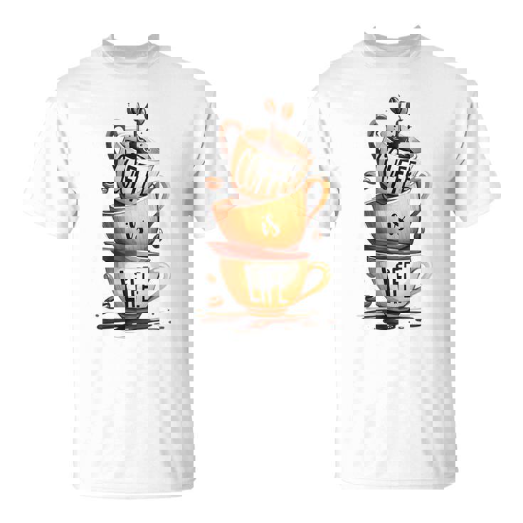 Coffee Is Life 愉快なコーヒー好きのギフト Tシャツ