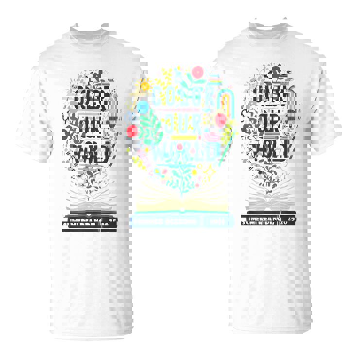Color Our World Summer Reading 2025 Boho Wildflower Book T-Shirt