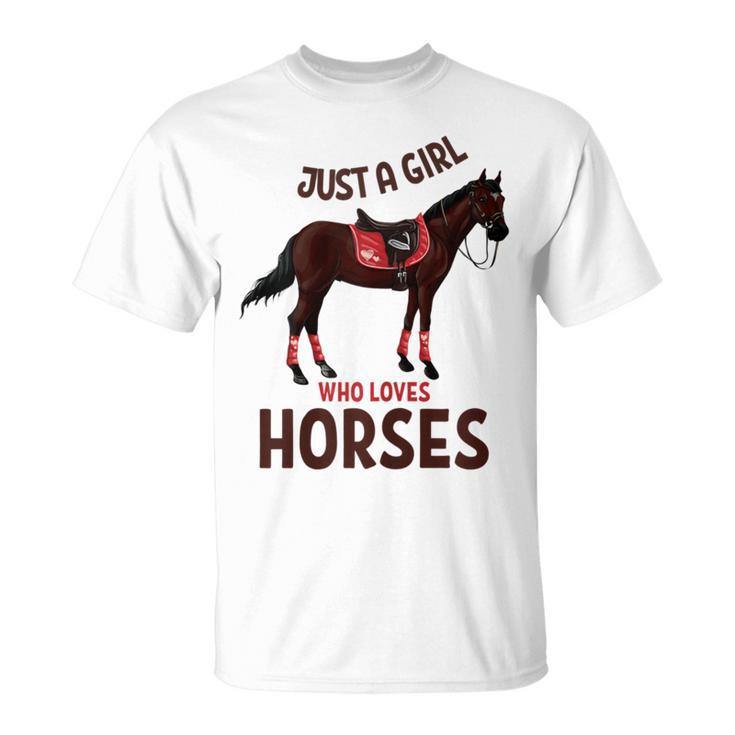 Cuidado Con Los Caballos Juts Una Chica Que Ama A Los Caballos Camiseta unisex