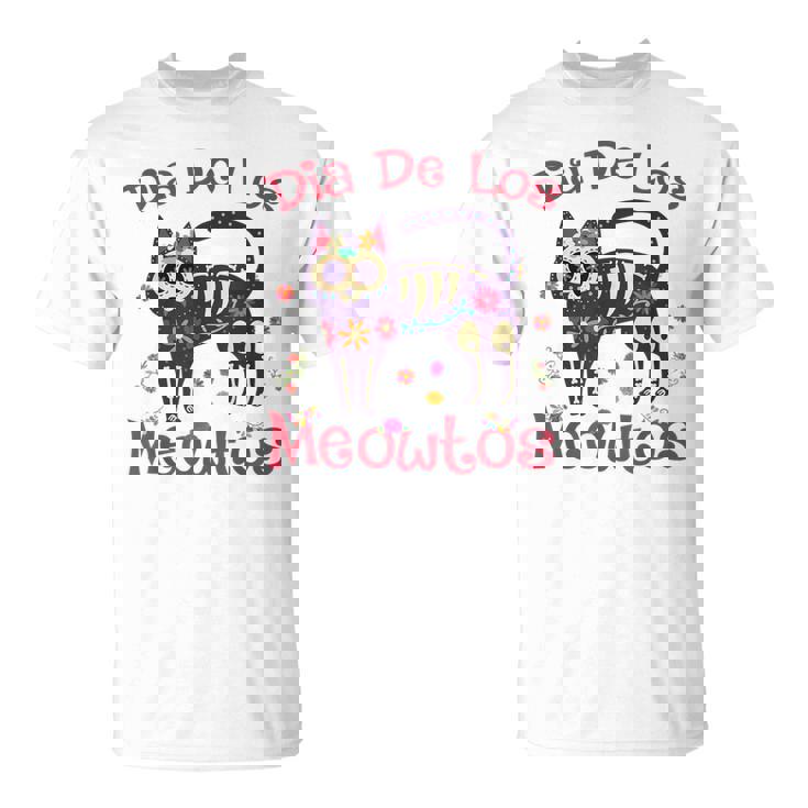 Dia De Los Meowtos Muertos シュガースカル キャット 死者の日 Tシャツ
