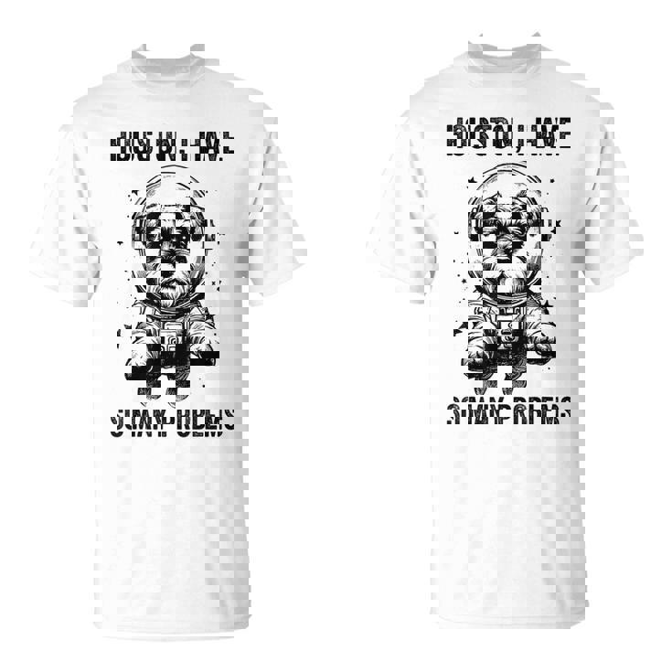 Dog Dad Mompace ヒューストン問題ミニチュアシュナウザー Tシャツ