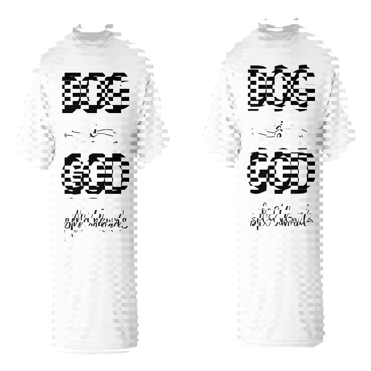 Dog Is Godpelled Backwards-面白い犬の言葉 Tシャツ