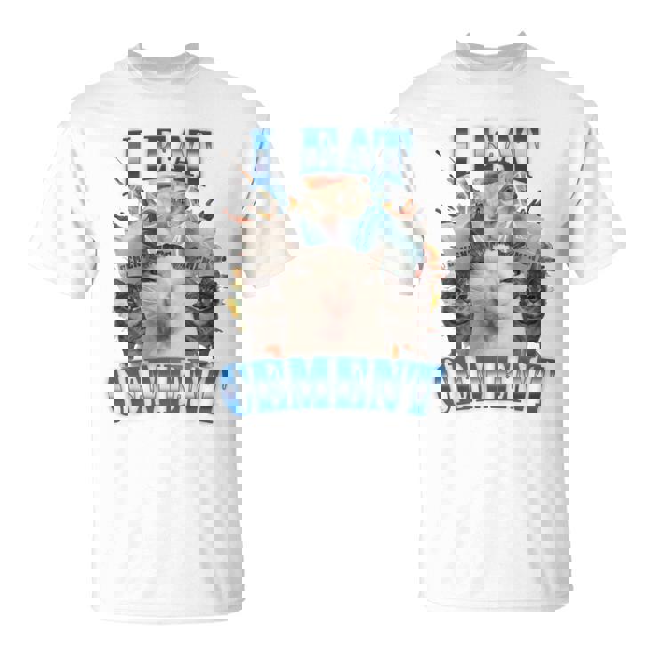 I Eat セメント 呪われた猫 面白い 奇妙な特定 ダンク ミーム 長袖tシャツ Tシャツ