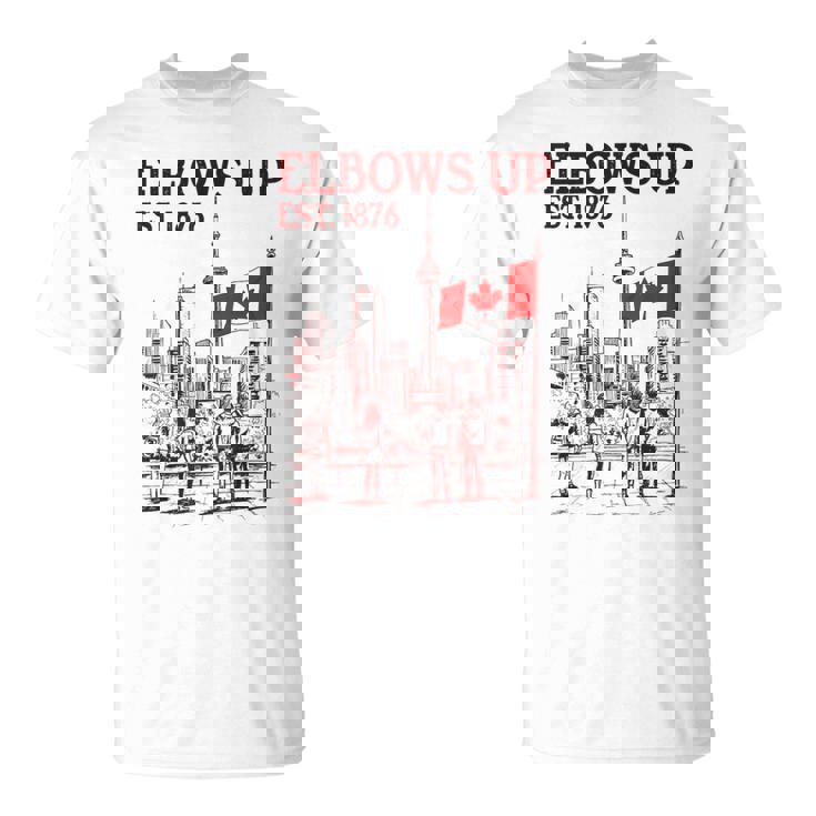 Elbows Up Canada Est 1867 カナダ国旗 カナダ地図 カナダ Tシャツ