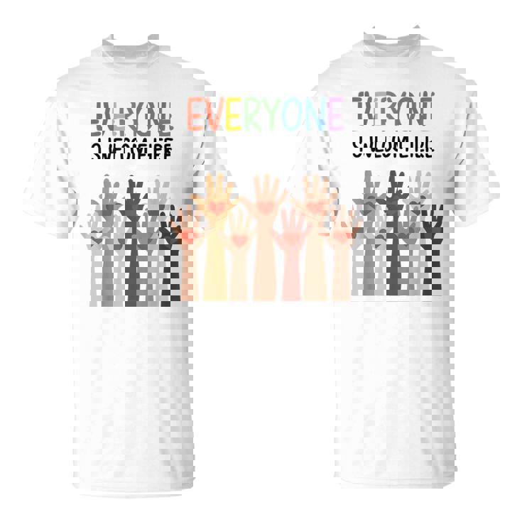 Everyone Is Welcome Here アイダホ 教師 男性 女性 キッズ Tシャツ