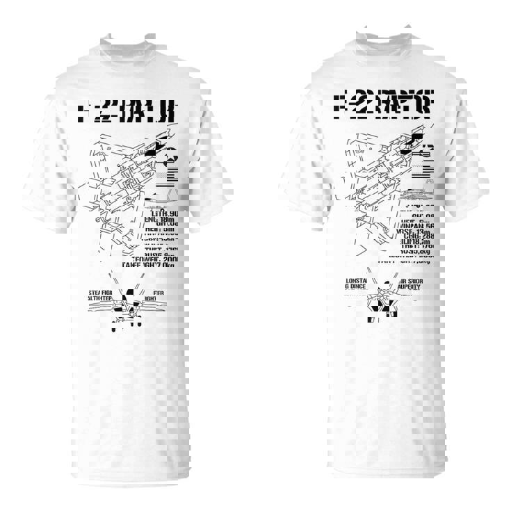 F22 ラプター戦闘機 ジェット仕様 軍用飛行機 F22 ラプター Tシャツ