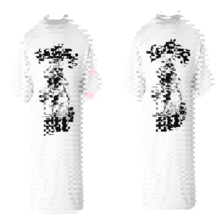 Feeling Feral アライグマ ミーム アルコール 飲酒 恋人 男性 女性 Tシャツ