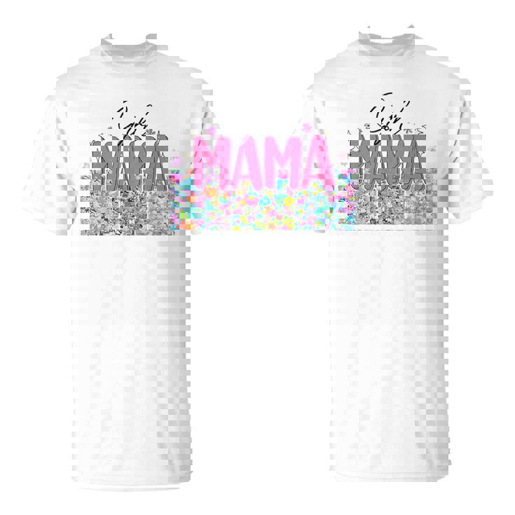 Floral Girl Mama Girl Mom Blessed Mama Vibes Mother's Day T-Shirt