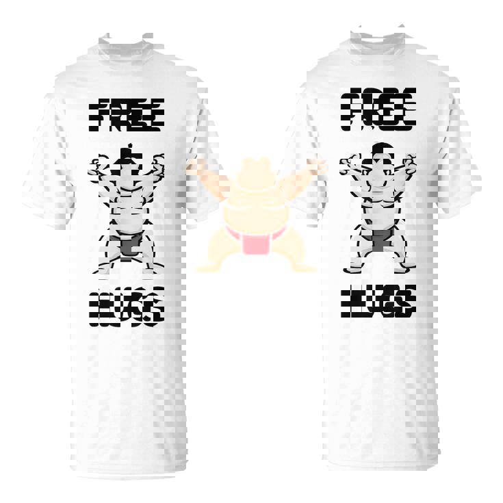 Free Hugs おもしろ相撲力士 相撲ハグ カワイイ相撲ハグ Tシャツ