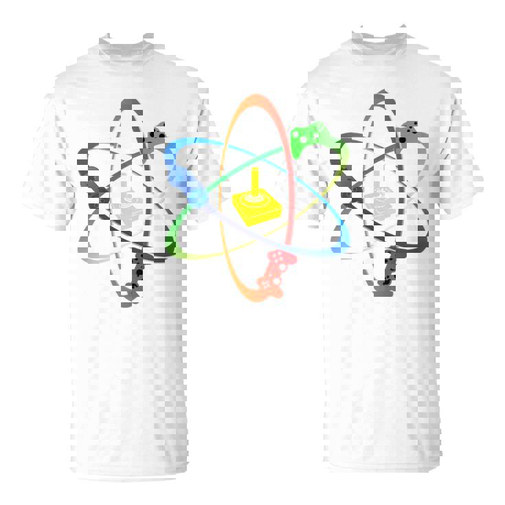 Gamer Atom コンソールプレーヤー ゲームコンピュータープログラマー 長袖tシャツ Tシャツ