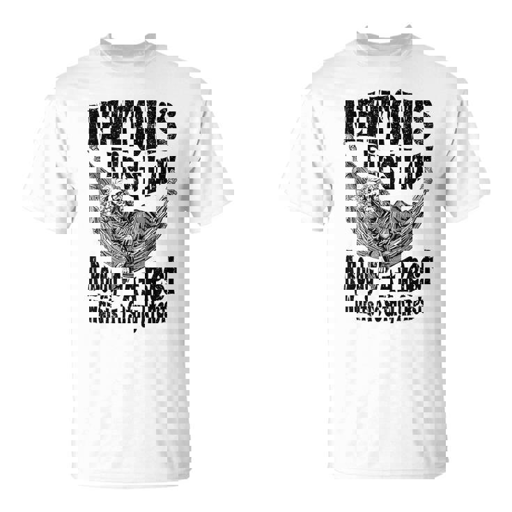 Physics ニュートンの第一法則体 安静時科学 Tシャツ