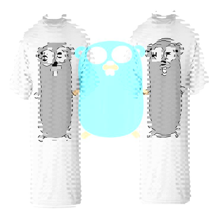 Go Golang プログラミング言語ロゴ マスコットゴファー Tシャツ