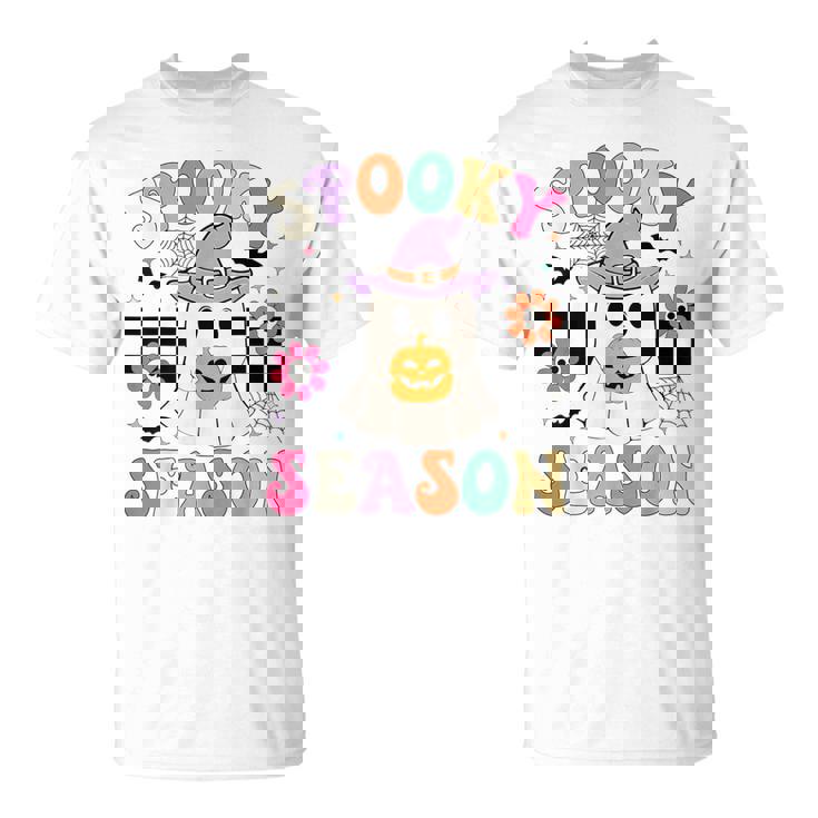 Groovypookyeason レトロ ゴースト 持株 パンプキン ハロウィン Tシャツ