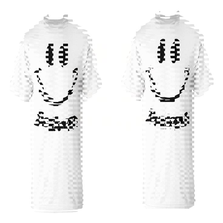 Be Happy Groovy スマイルフェイス かわいい ハッピーピース スマイルフェイス Tシャツ