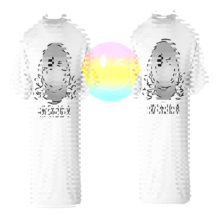Have A Nice Day Winkingmile Face Peace Wink Happy Face Tシャツ