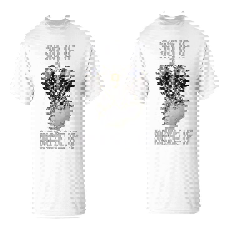 Hd-Twin シャットアップまたはナックルアップ ナックルヘッド レトロ バイカーギア Tシャツ