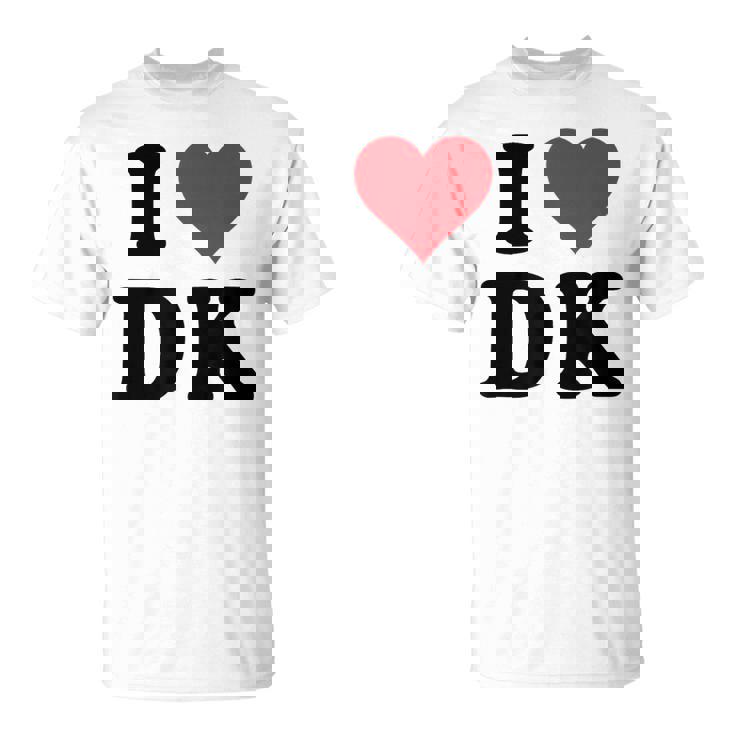 I Heart Dk Initials I Love DK First And Last Name D K Tシャツ