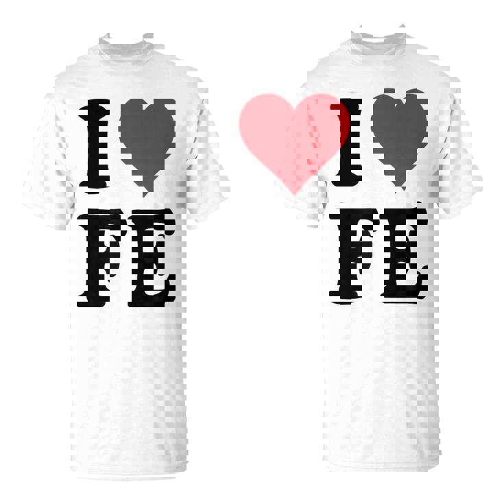 I Heart Fe Initials I Love FE First And Last Name F E Tシャツ