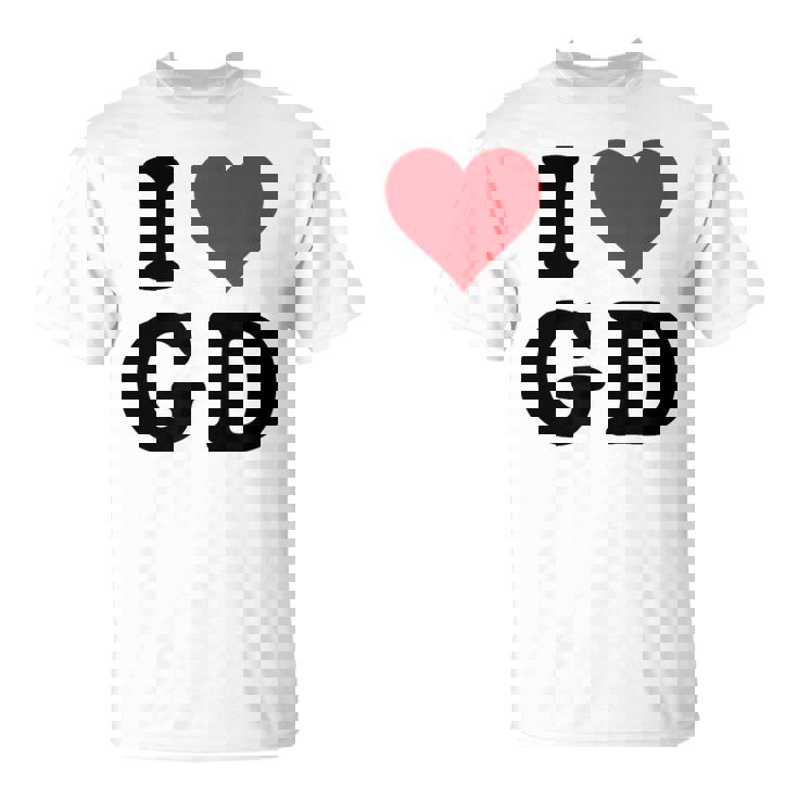 I Heart Gd Initials I Love GD First And Last Name G D Tシャツ