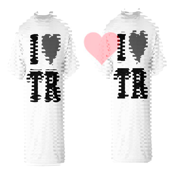 I Heart Tr Initials I Love TR First And Last Name T R Tシャツ