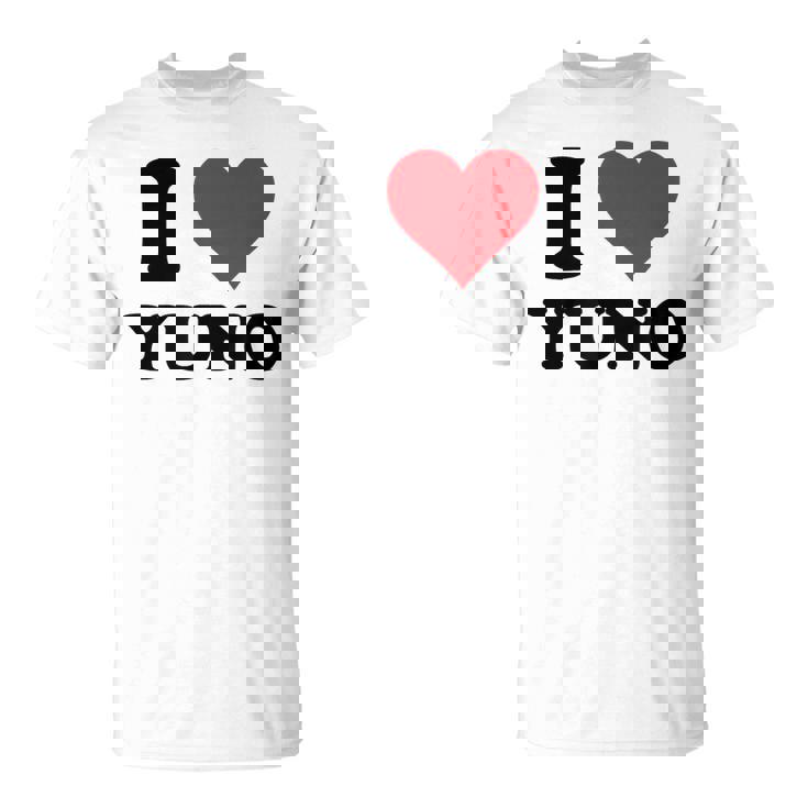 I Heart Yuno ファーストネーム I Love パーソナライズ Tシャツ