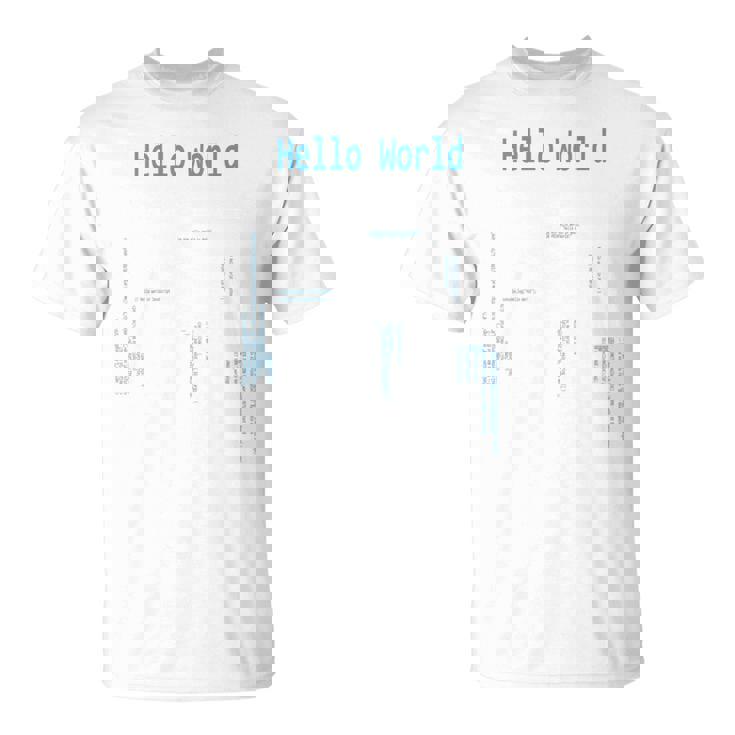 Hello World プログラマープログラミング言語コード 長袖tシャツ Tシャツ