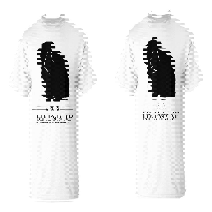 Holland Lop Rabbitブラックシルエット Tシャツ