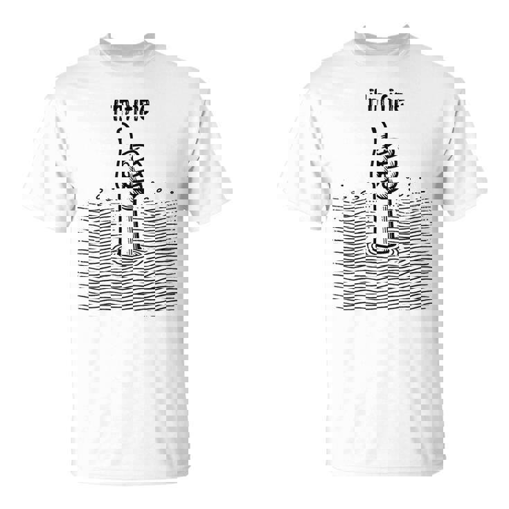 I'm Fine Thumbs Drowning Up メンズ レディース 皮肉なユーモア ジョーク Tシャツ