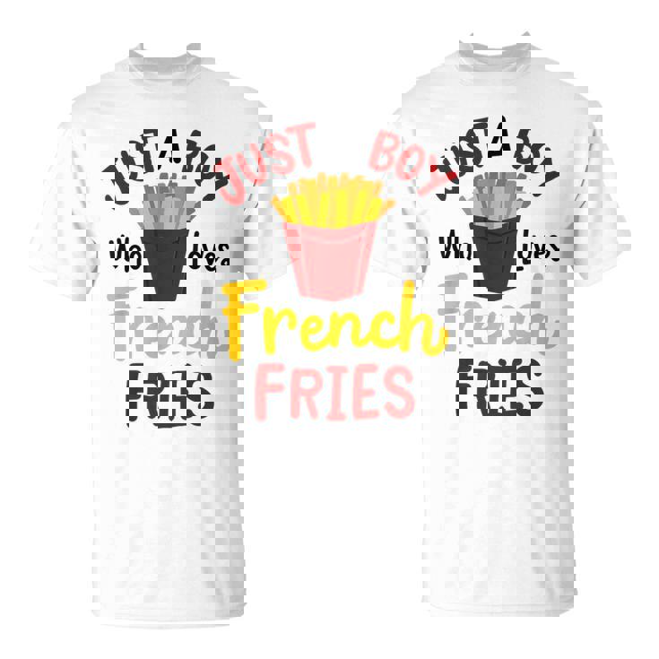 Just A Boy Who Loves French Fries フライドポテト じゃがいも ヴィーガン Tシャツ