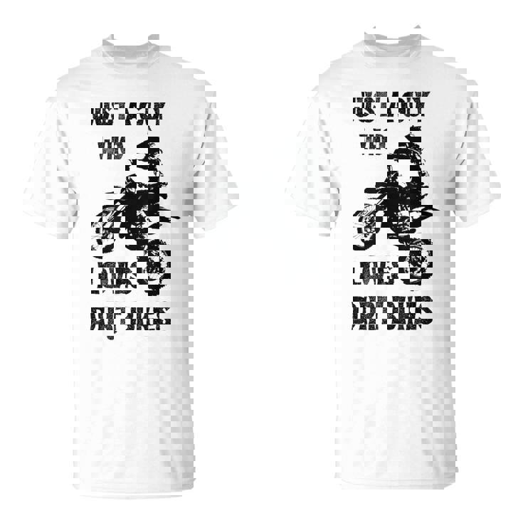 メンズ Just A Guy Who Loves ダートバイク 面白い モトクロス Tシャツ