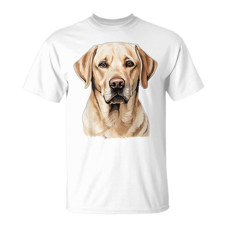 Labrador Cara Mascota Dibujo Ilustración Animal Labrador Camiseta unisex