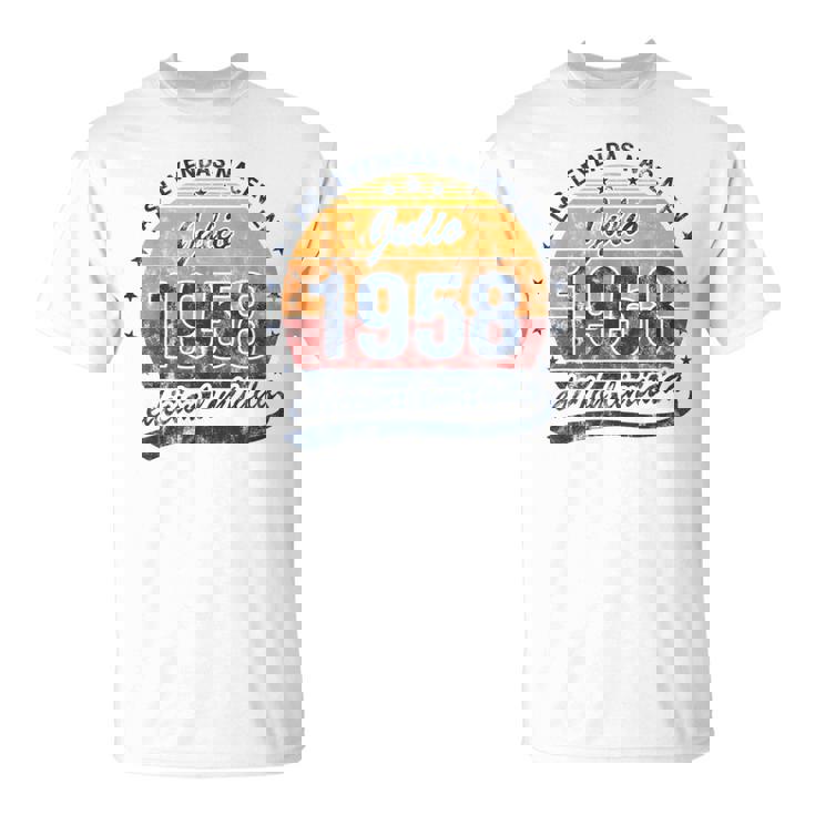 Las Leyendas Nacen En Julio 1958 Hombre Retro Camiseta unisex