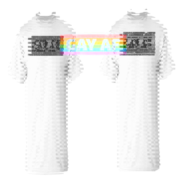 Lgbtq Gay Af Pride Lgbt Ally Rainbow Flag Retrointage Tシャツ