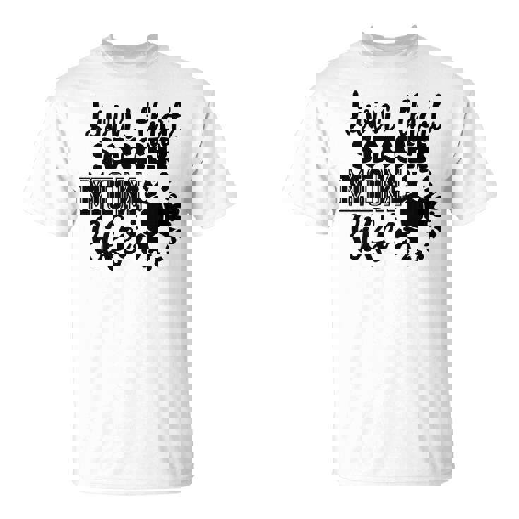 Livin' Thatoccer Mom Life ファニースポーツ 母の日 長袖tシャツ Tシャツ