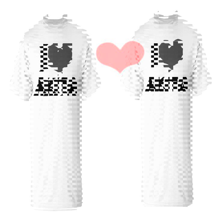 I Love Akita 愛 ハート 秋田 秋田県 日本 お土産 かわいい おしゃれ Tシャツ