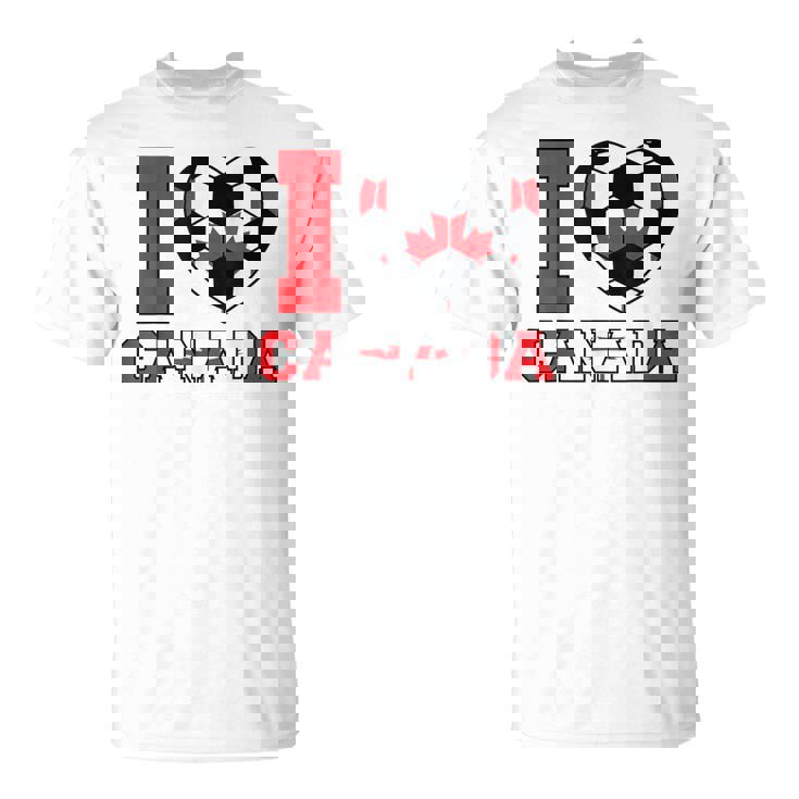 I Love Canada サッカーボール 男の子 女の子 キッズ カナダ国旗 Tシャツ