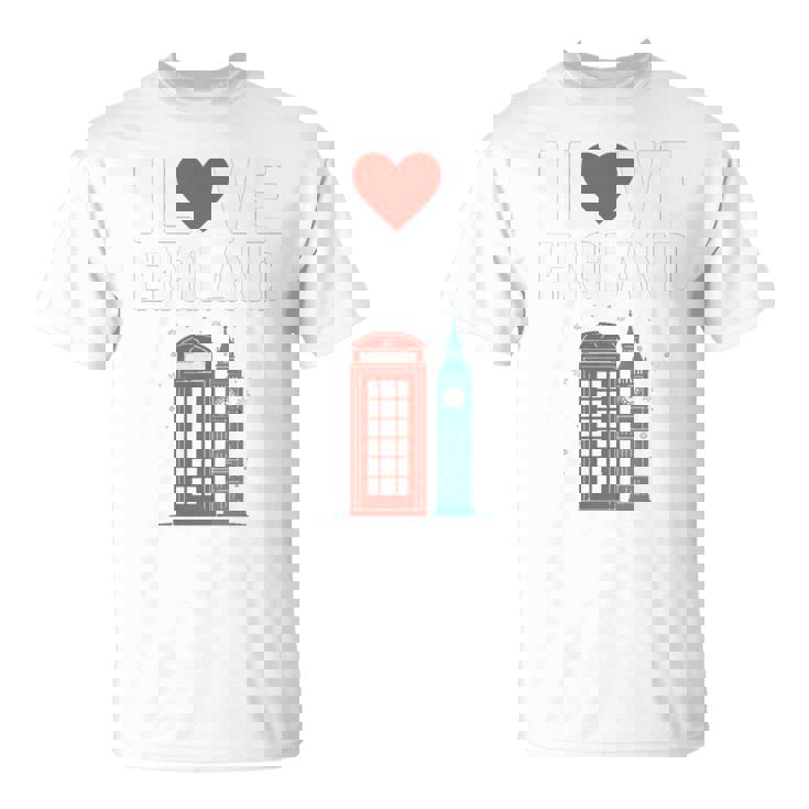 I Love Englandの象徴的なランドマークデザイン。 長袖tシャツ Tシャツ