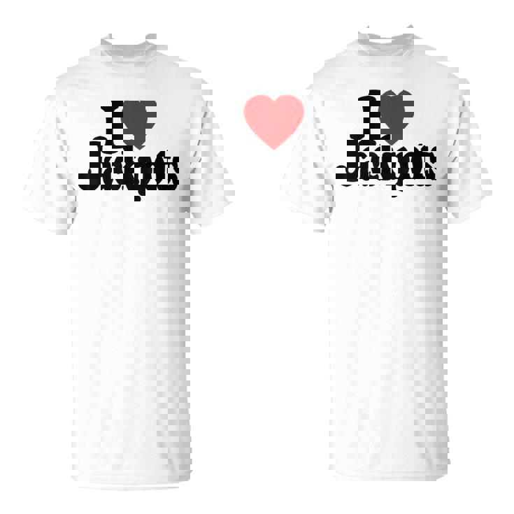 I Love Heart Jackpotslotslot Machines カジノラスベガス Tシャツ