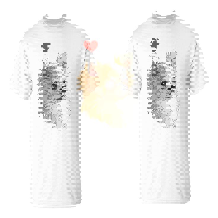 I Love Japan And Chihuahua 長髪 ちわわ ロングヘアママ 長袖tシャツ Tシャツ