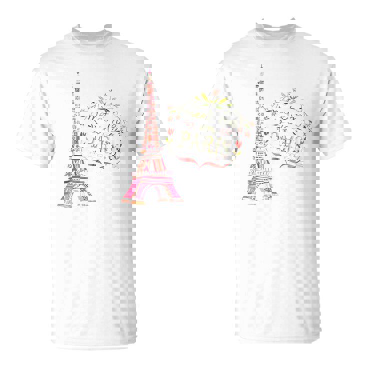 Meet Me In Paris 水彩プリントtシャツ エッフェル塔 Tシャツ