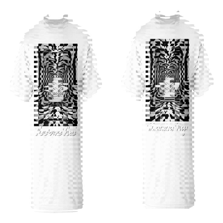 Monochrome Magic 幾何学トリックアート 長袖tシャツ Tシャツ