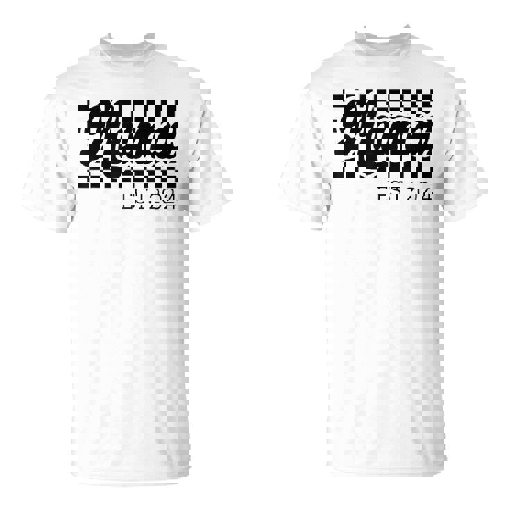For New Mom Retro Checkered Mama Est 2024 T-Shirt