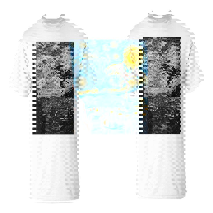 Mothman Cryptid Cryptozoology 星月夜 ゴッホ絵画 Tシャツ