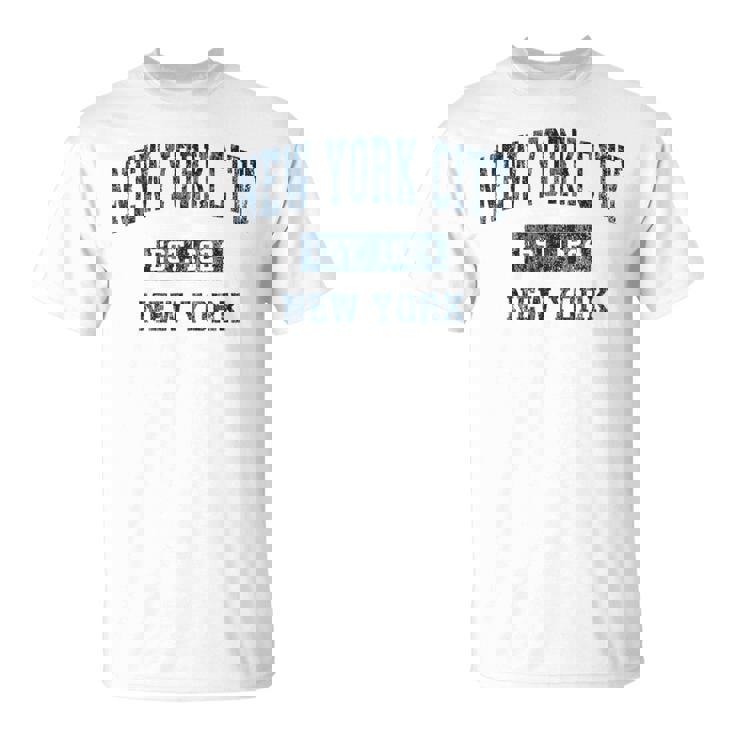 New York City New York Ny ビンテージスポーツデザイン ネイビープリント Tシャツ