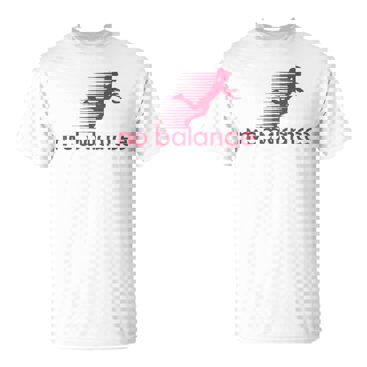 No Balance Girl スポーツとユーモアのための面白いパロディデザイン Tシャツ