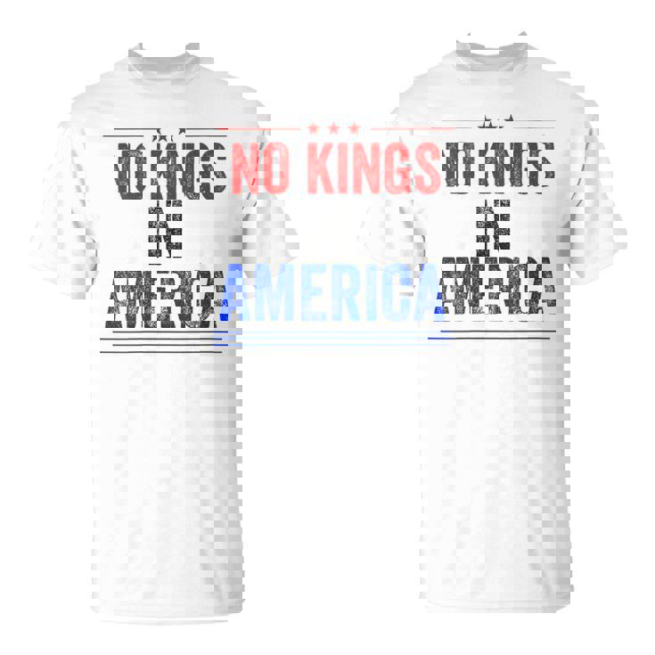 No Kings In America Flag Protest Save Democracy T-Shirt